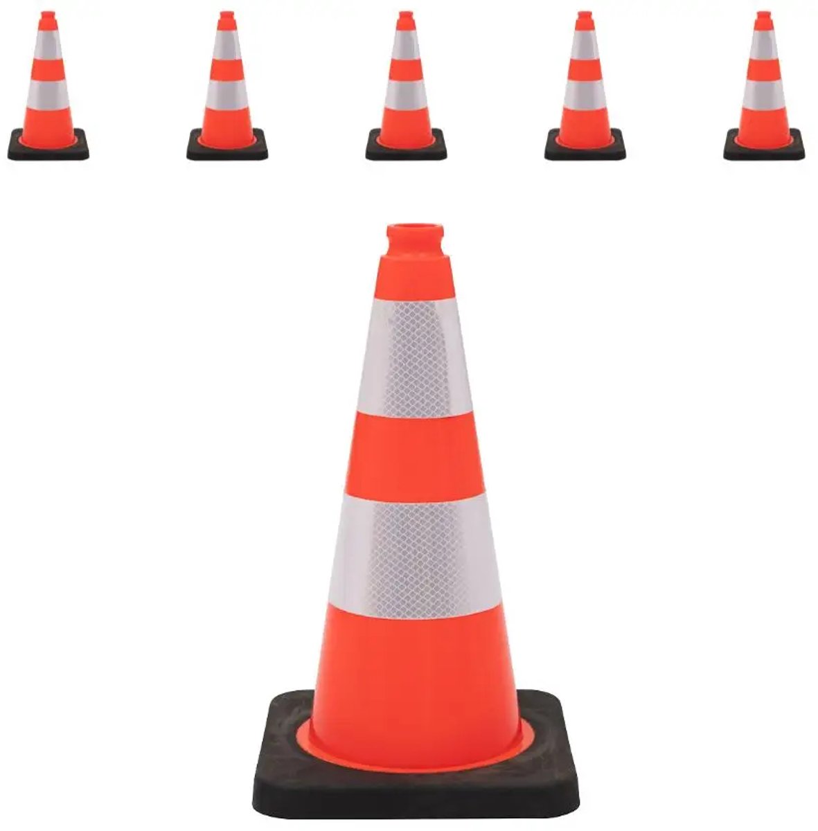 Ri-Traffic verzwaarde flexibele verkeerskegel - reflectieklasse 2 | 50 cm | 5 stuks
