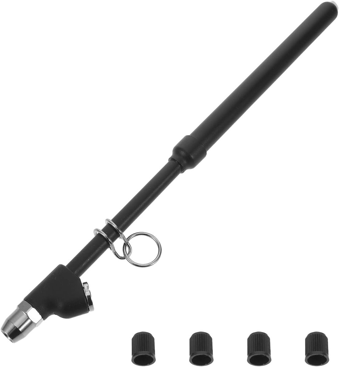 Metalen Bandenspanningmeter - Luchtdrukmeter - Bandenspanning Controleren - Dubbele Meetkop - 30.5 cm - Zwart