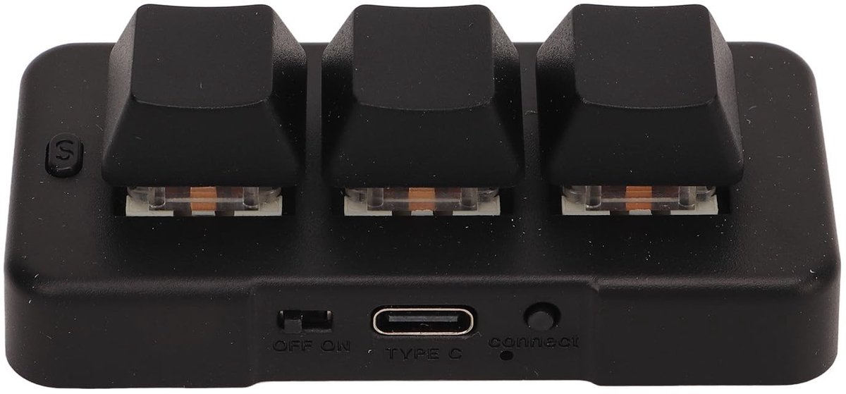 Dailygoods - Draagbaar Mechanisch Toetsenbord - RGB-achtergrondverlichting - Miniformaat - Draadloze Connectiviteit - Geschikt voor Macro - 3 Toetsen