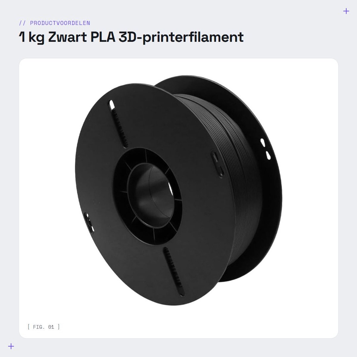 Dailygoods- PLA 3D-printerfilament 1 kg - zwart - vacuüm verzegeld - 1,70 mm - 330 m - milieuvriendelijk materiaal - 3D-filament