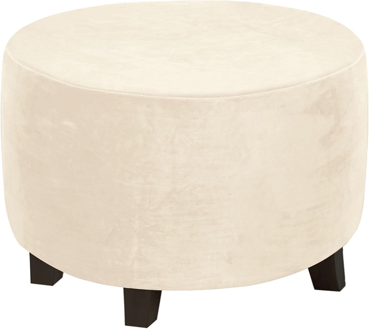 Poef Hoes - Voetenbank Hoes - Meubels Beschermen - Rekbare Veloursstof - 76-104 cm - Beige