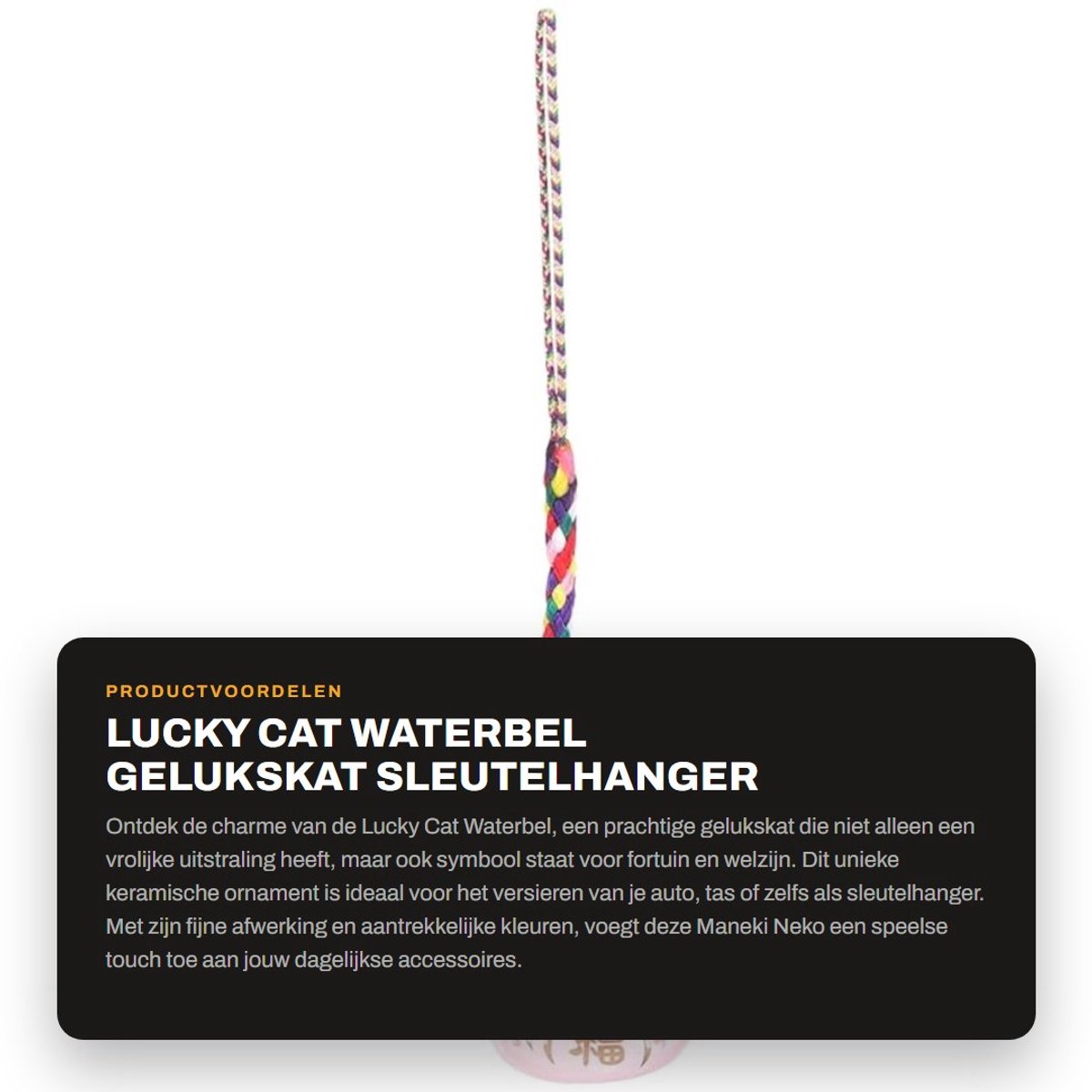 Dailygoods- Gelukskat Sleutelhanger - Maneki Neko - Fengshui Decoratie - Zwaaiende Kat - Rijkdom/Symbool - Hoogwaardig Materiaal - Gelukshanger