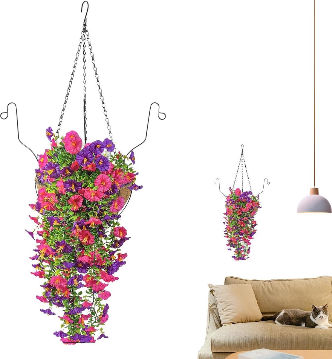 Kunstplanten Mand - Hangplanten Nepbloemen - Decoratie Binnen Buiten - Realistisch Ontwerp
