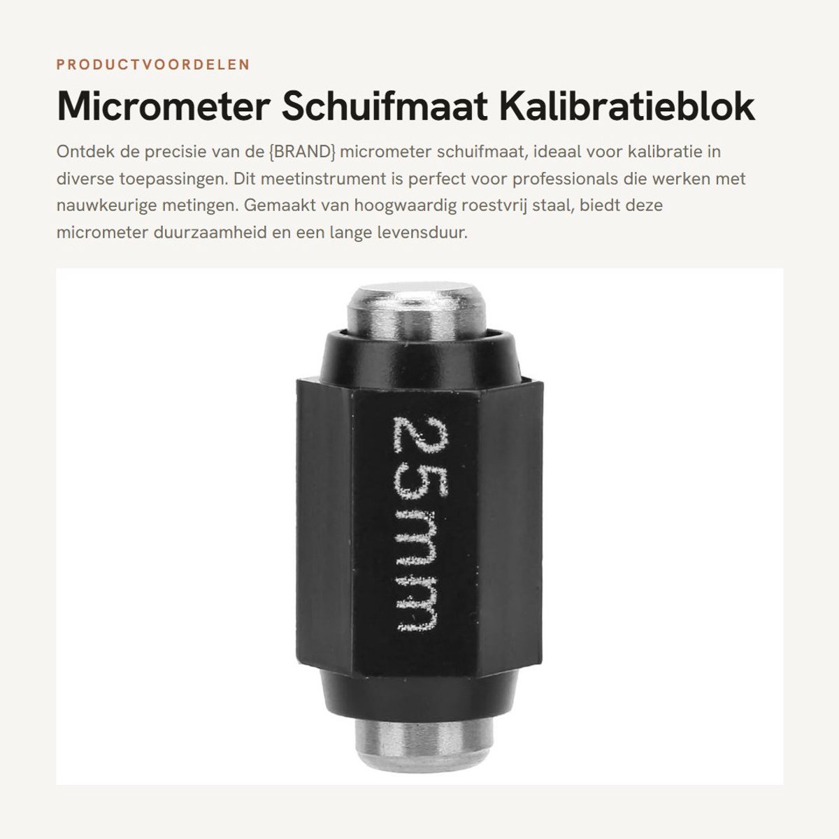 Dailygoods- Micrometer Roestvrij Staal - Meetinstrument 25mm - Kalibratieblok - Professioneel - Duurzaam - Hoogwaardige kwaliteit - Meetstaaf