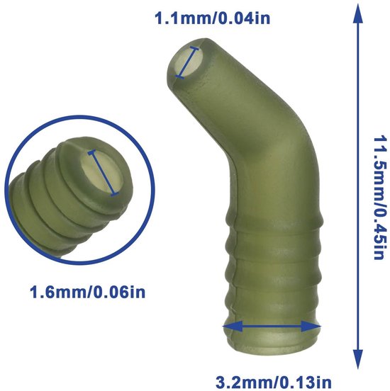 Karper Visserij Rigs Haak - Rig Aligners Ronnie Rig - Terminal Visgerei - Flexi Rubber - Natuurlijke Groen - Geschikt voor - Karper Vissen - Flexibel Materiaal - 30 Stuks — afbeelding 5