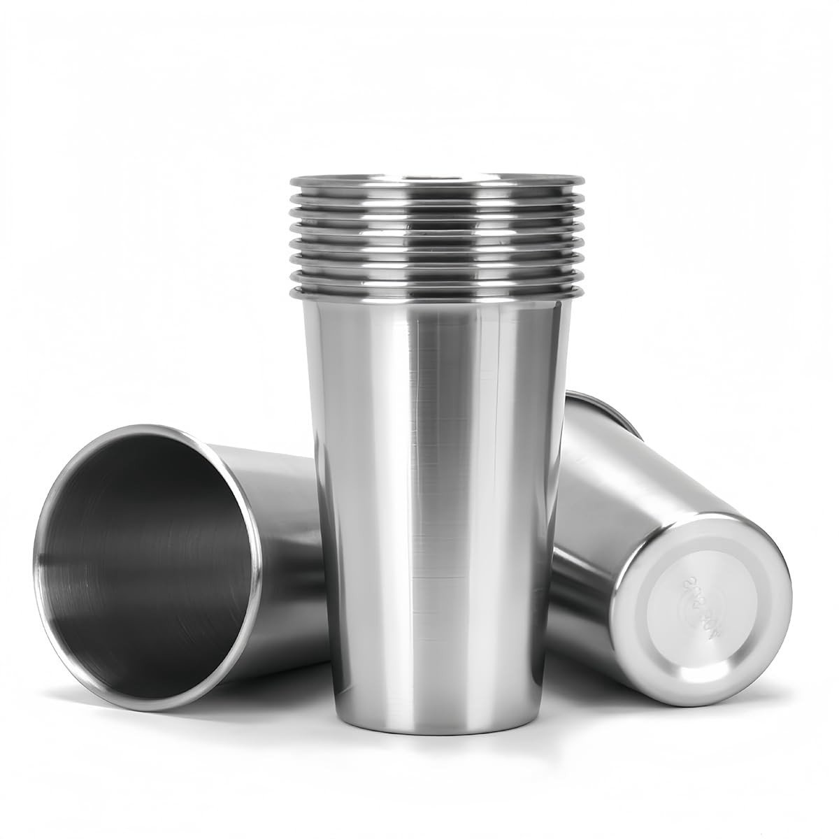 Dailygoods - 10 Stuks Roestvrijstalen Bekers 450 ml - Duurzaam en Onbreekbaar voor Camping en Thuis