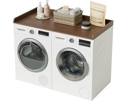 Dailygoods- Werkblad voor Wasmachine/Droger - Houten Werkblad - Opbergruimte - Organisatie - Glad en Gemakkelijk Schoon te Maken - Afmetingen 137 × 70 × 7 cm - Aanrechtblad