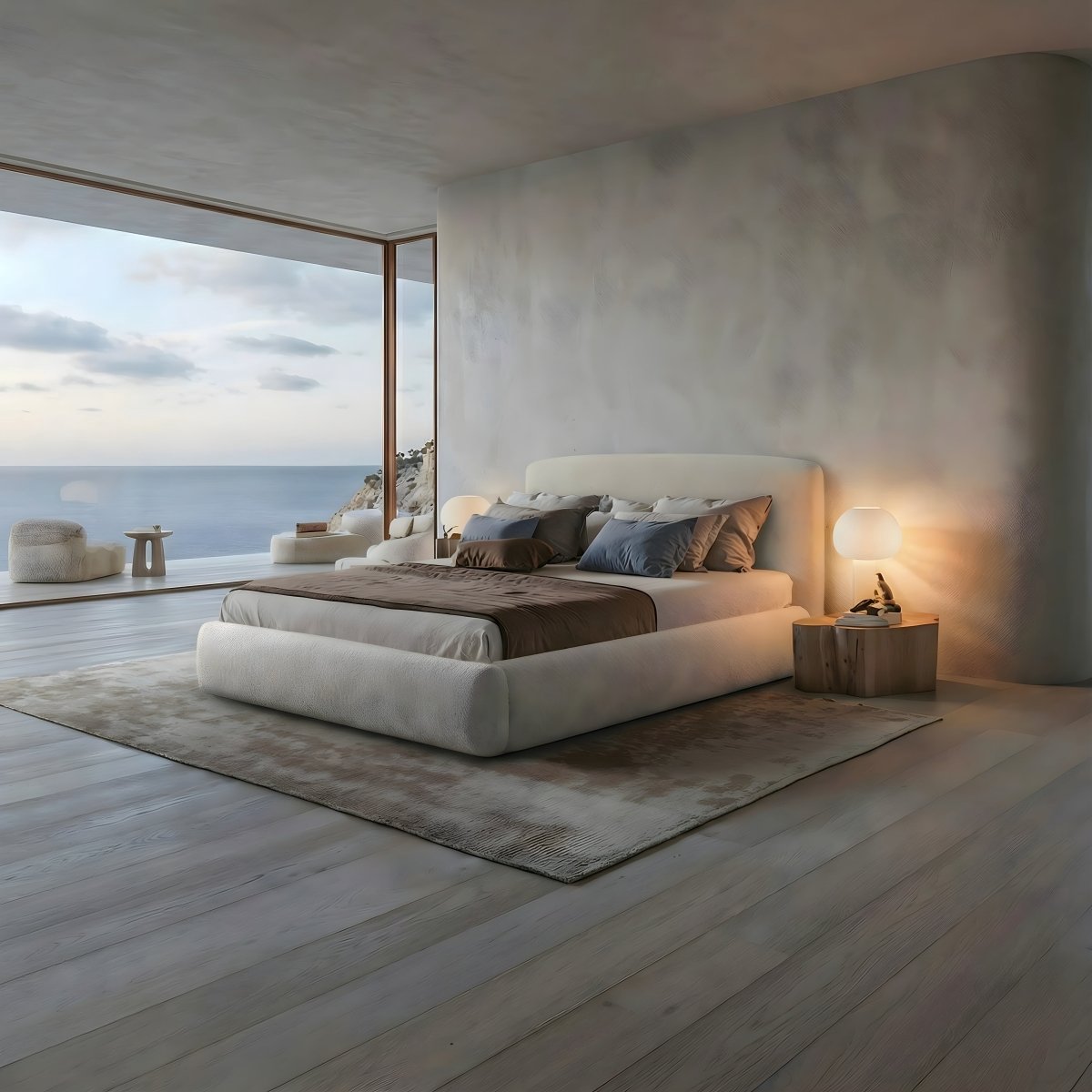 Mörgenn Bed Dune - Luxe Bedframe met Opbergruimte 37 cm - Ivory / Gebroken Wit (Perfect Harmony 01) - 140x200 cm - Zonder Matras