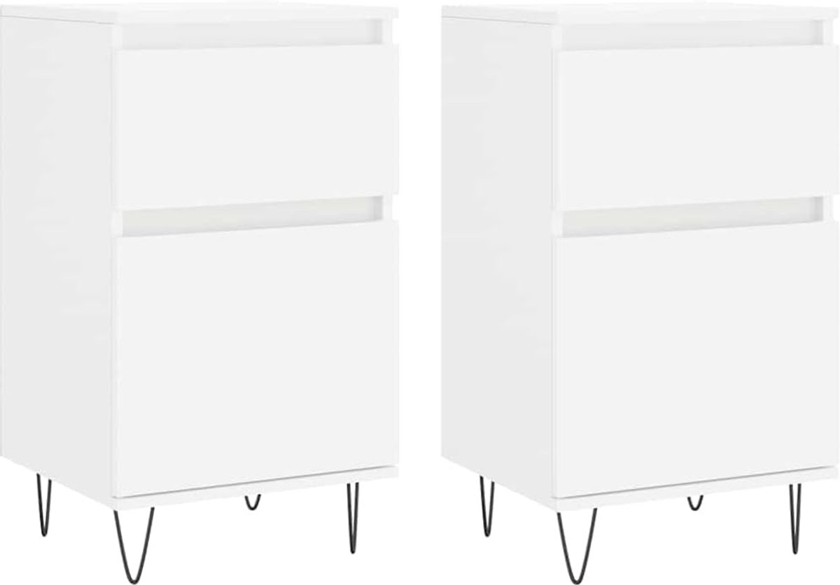 Dressoirs Set - Bijzettafels - Opbergen Woonkamer - Tijdloze Uitstraling - 40x35x70 cm - W