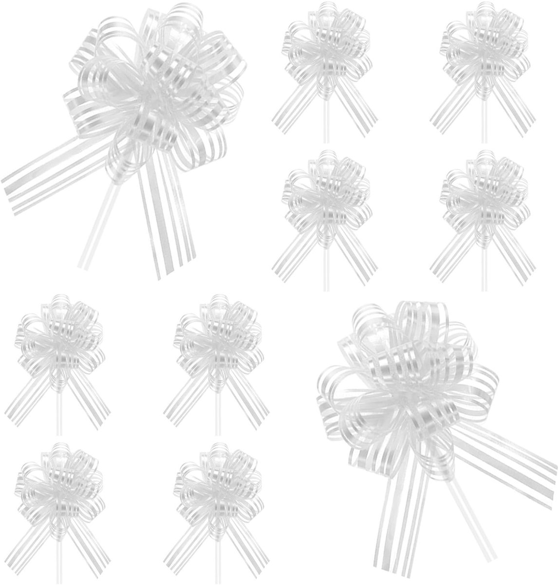 ONF3 - Cadeauverpakking - Zilveren Strikken - Elegante uitstraling - 10 stuks - Trekbogen - Perfect voor bruiloften en feesten