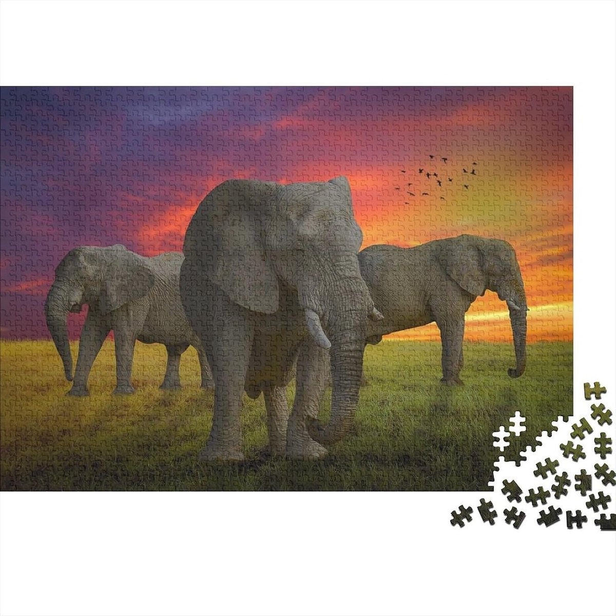 Legpuzzel Volwassenen - Canvas Puzzel - Ontspanning Thuis - Inclusief Poster - 1000 Stukjes - Zonsondergang
