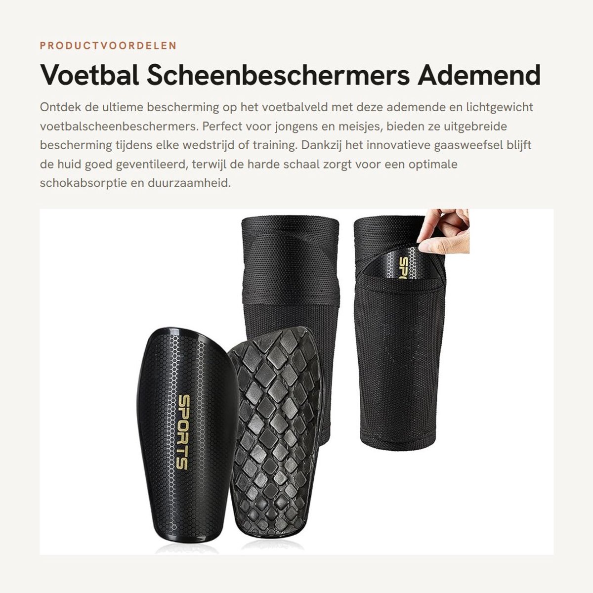 Dailygoods- Scheenbeschermers Voetbal Lichtgewicht - Ademend - Duurzaam - Bescherming - Zwart - 20 x 9,5 cm - Voetbalscheenbeschermers