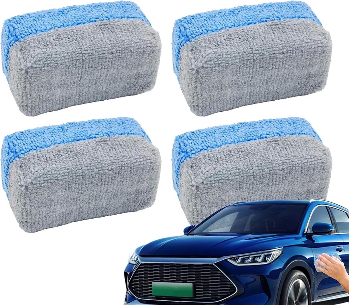 Microfiber Wax Pads - Auto Reinigingssponsjes - Auto Polijsten - Krasvrije Applicatie - 9x4x4cm - Stijl 1