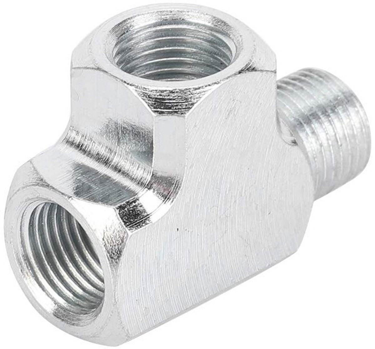 1/8 inch NPT Street Tee T-fitting, Aluminium Legering 3-Weg T-stuk voor Olie, Water en Drukmeter Adapter