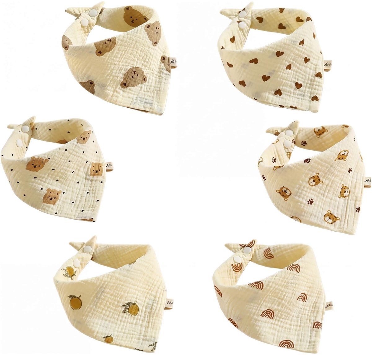 Dailygoods- Slabbetje Driehoekig - Slabbetje Baby - Spuugdoek - Kwijlen - Mousseline - Eén maat - Meerkleurig - Babysjaal