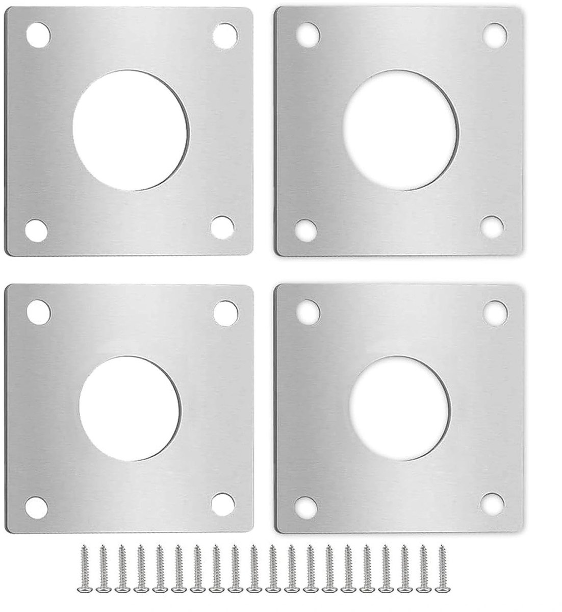 Dailygoods- Spechtbescherming Roestvrij Staal - Beschermplaat 28 mm/32 mm - Nestkast Accessoires - 4 Stuks - Weerbestendig - Eenvoudig te Monteren - Vogelhuisbescherming