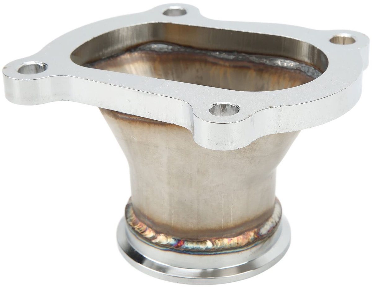 Dailygoods- Turbocompressor Flens met V-bandklem - 2,5 Inch Uitlaat - 4 Bouten - Roestvrij Staal - Eenvoudig te installeren - Sterke Afdichting - Turbolader