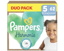 Pampers - Harmonie - Maat 5 - Mega Pack - 62 stuks - 11/16 KG