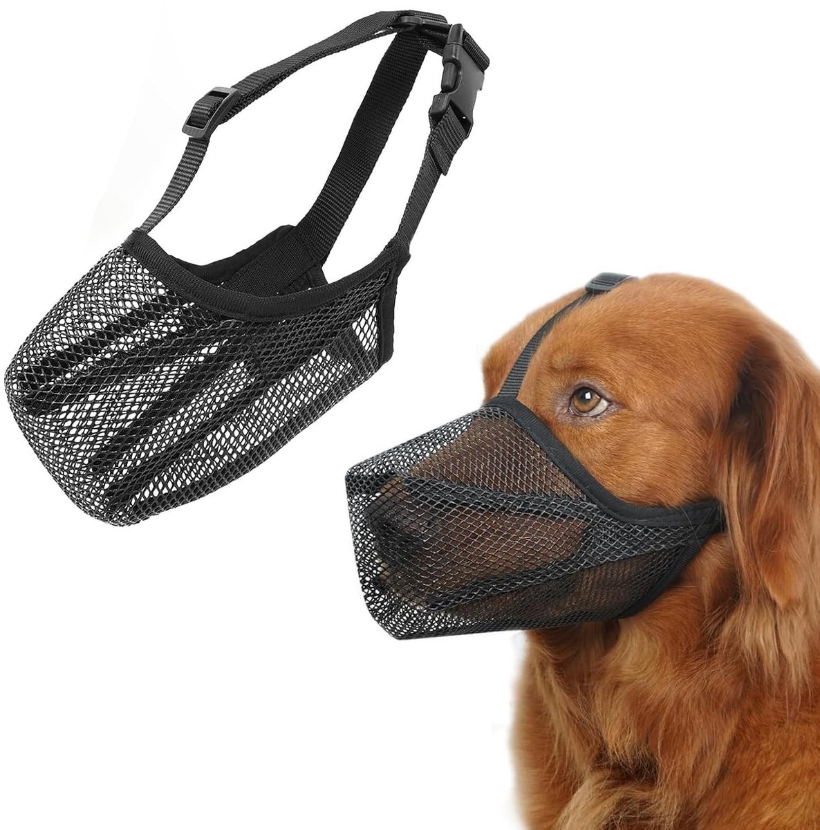 Dailygoods - Muilkorf voor honden, middelgrote maat, muilkorf voor honden, muilkorf voor honden, grote maat voor puppy's van kleine middelgrote honden, anti-mastiek beetafdekking (S)