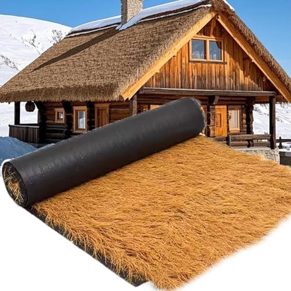 Rieten Dakrol - Dakbedekking Mat - Buiten Decoratie - Weerbestendig Synthetisch - 1 of 3 v