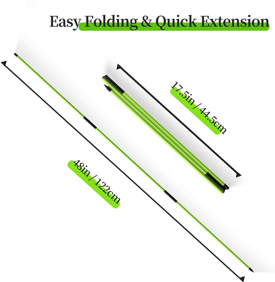 Dailygoods - Set van 3 Inklapbare Golfuitlijnstokken 122 cm van Dailygoods — afbeelding 3