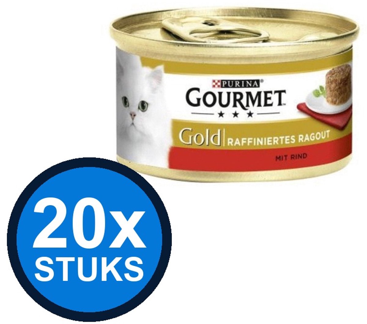Gourmet Gourmet Gold - Hartig Torentje Rund - Kattenvoer Natvoer Blik - 85g
