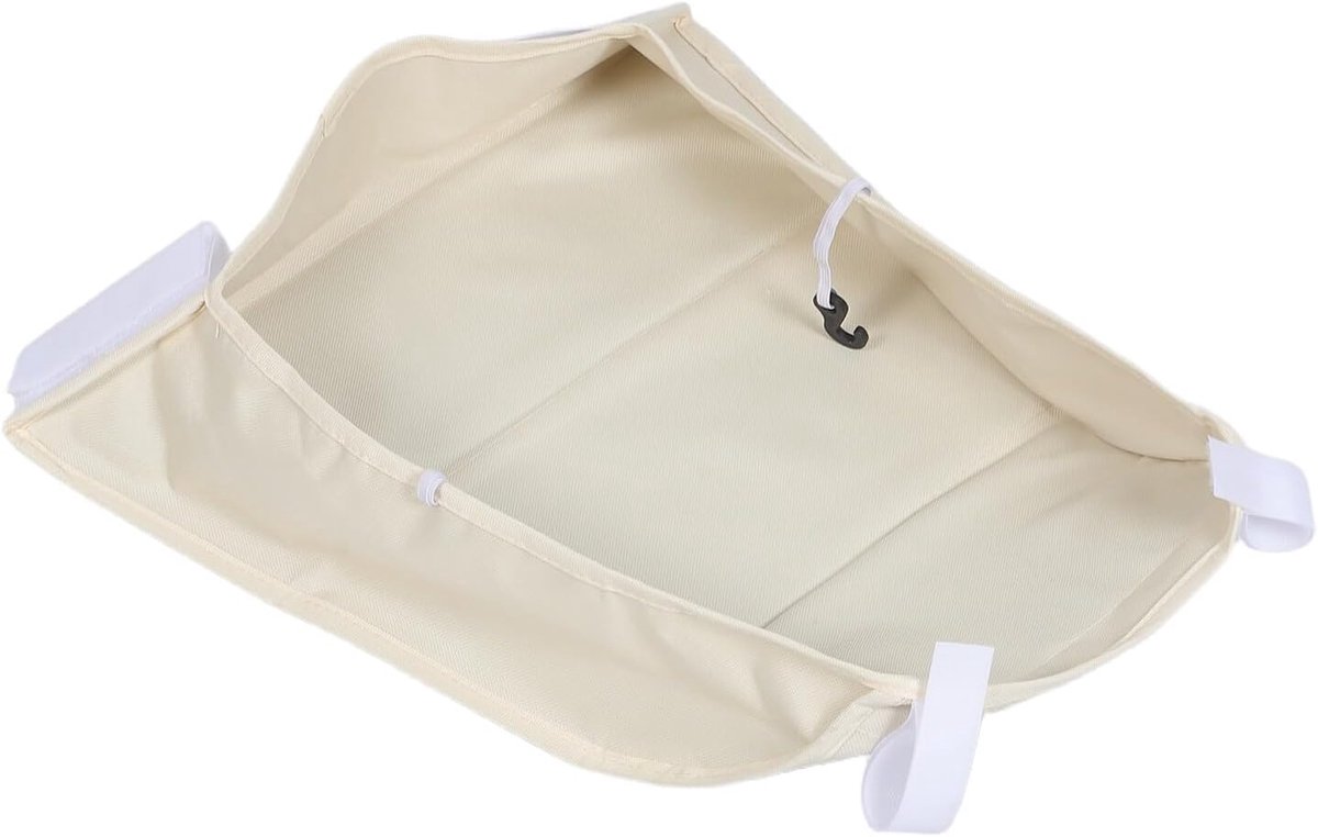 Kinderwagen Opbergmand - Onderwagen Organizer - Babybenodigdheden Meenemen - Slijtvast Oxford Materiaal - 45 x 39 x 20 cm - Beige