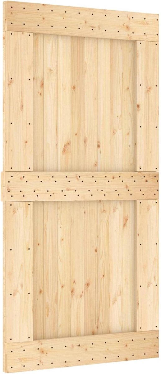 Binnendeur Hout - Houten deur - Ruimte Verdelen - Massief Vuren Hout - 100 x 210 cm - Naturel
