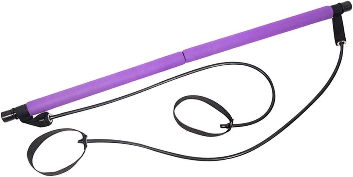 Pilates Bar Set - Thuis Gym - Full Body Workout - Afneembaar Ontwerp - 92 cm - Paars