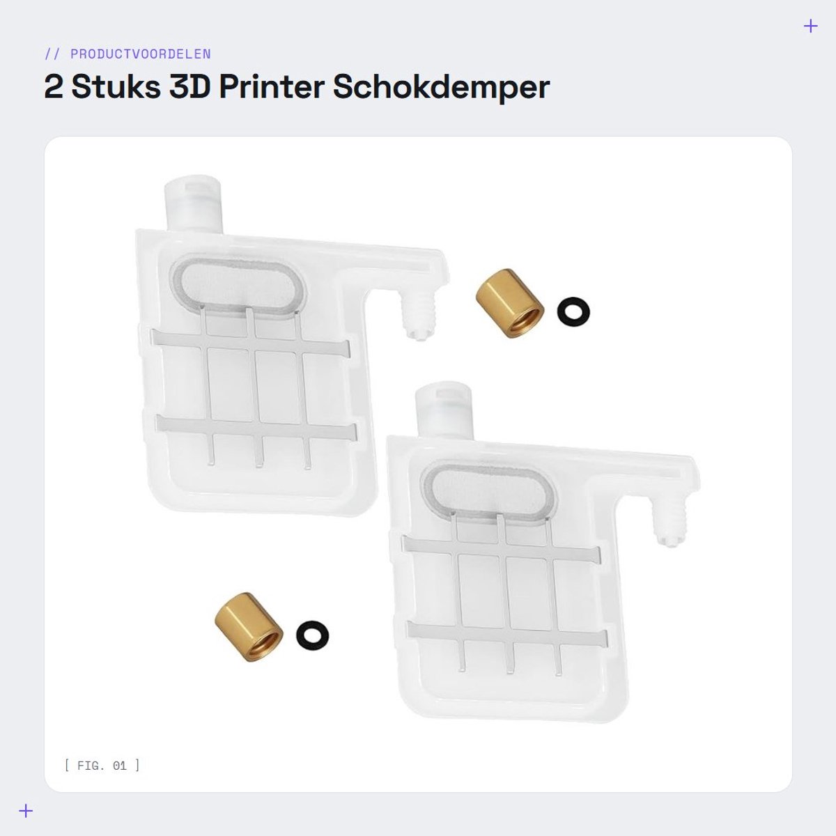 Dailygoods- Netwerk Demper - Schokdemper - 2 Stuks - Messing Moer - Plastic Schaal - Dubbel Netontwerp