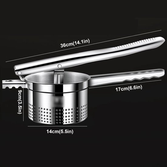 Roestvrijstalen Sapcentrifuge - Handpers Fruit - Vers Sap Maken - Maximale Sapextractie - 36cm - Zilver — afbeelding 3