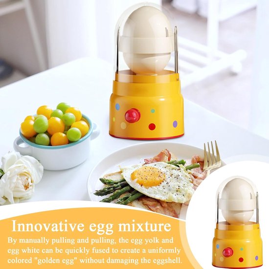 Eimixer - Keuken Gadget - Eieren Mengen - Schil-Intact Combinatie - 15.5 x 8 cm - Geel — afbeelding 5