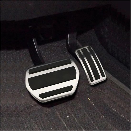 Pedaalhoezen Set - Auto Accessoires - Verbeterde Rijervaring - Aluminiumlegering Rubber - 2 Stuks - Zilver — afbeelding 4