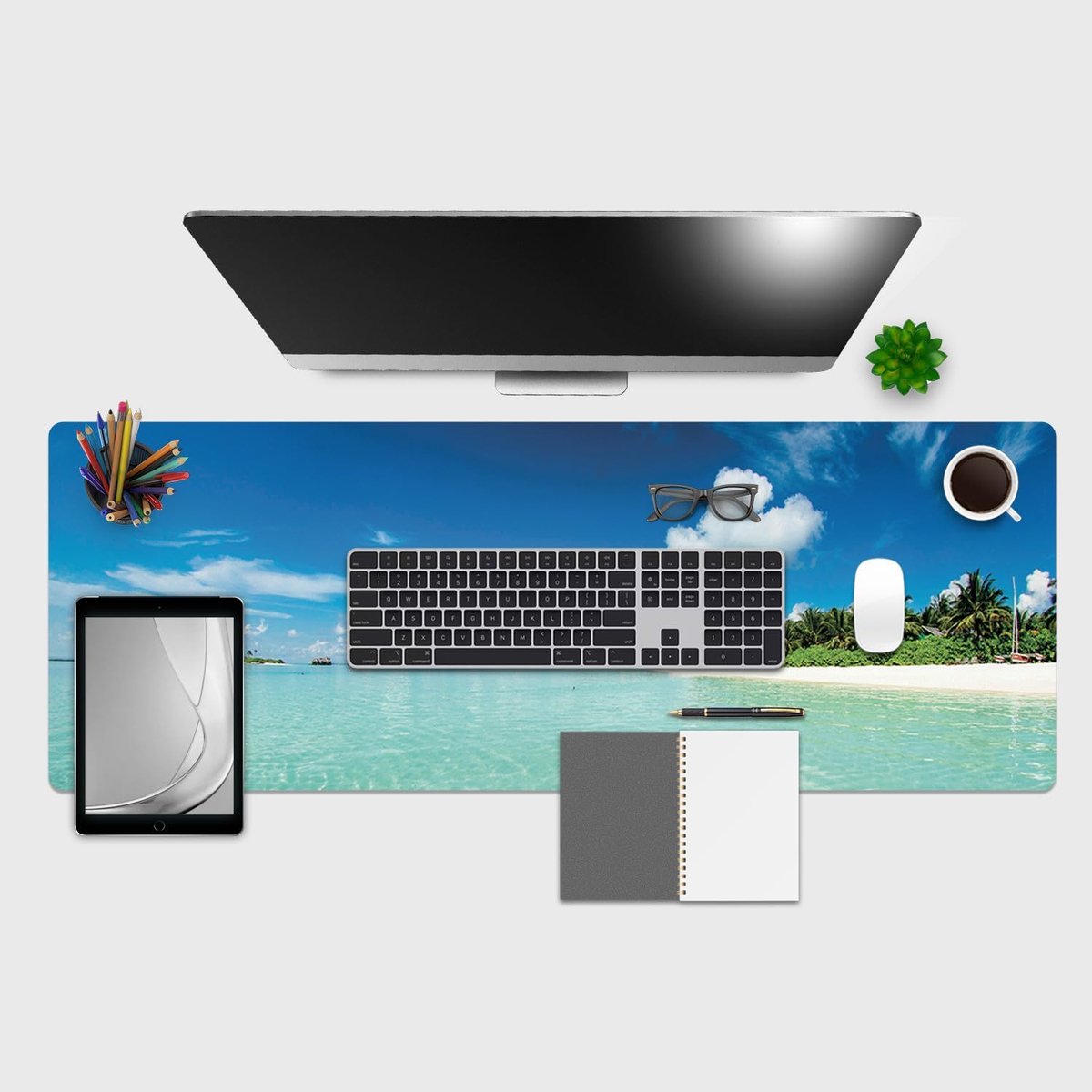 Bureauonderlegger - Bureau mat - Bureau beschermen - Antislip en brandwerend - 120x40 cm - Beach