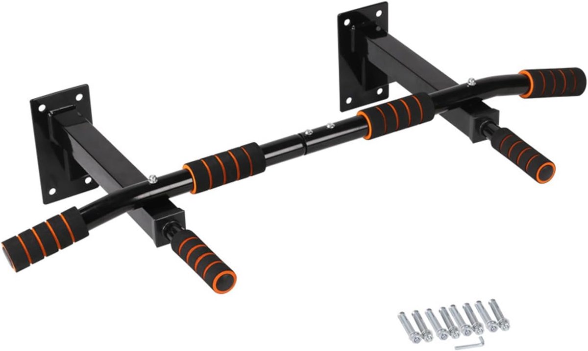 Optrekstang Wandmontage - Krachtstation Fitness - Lichaamstraining Thuis - Multifunctioneel Dip Station - 94 x 5 cm