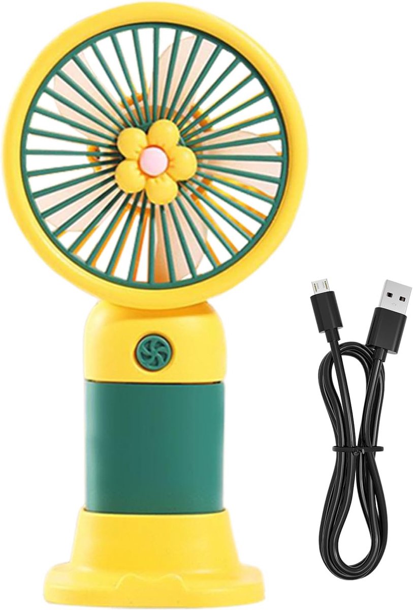 Draagbare Handwaaier - Zakventilator Krachtig - Persoonlijke Koeling - 3 Snelheden Instelbaar - 8.2W x 4.7H cm - Groen