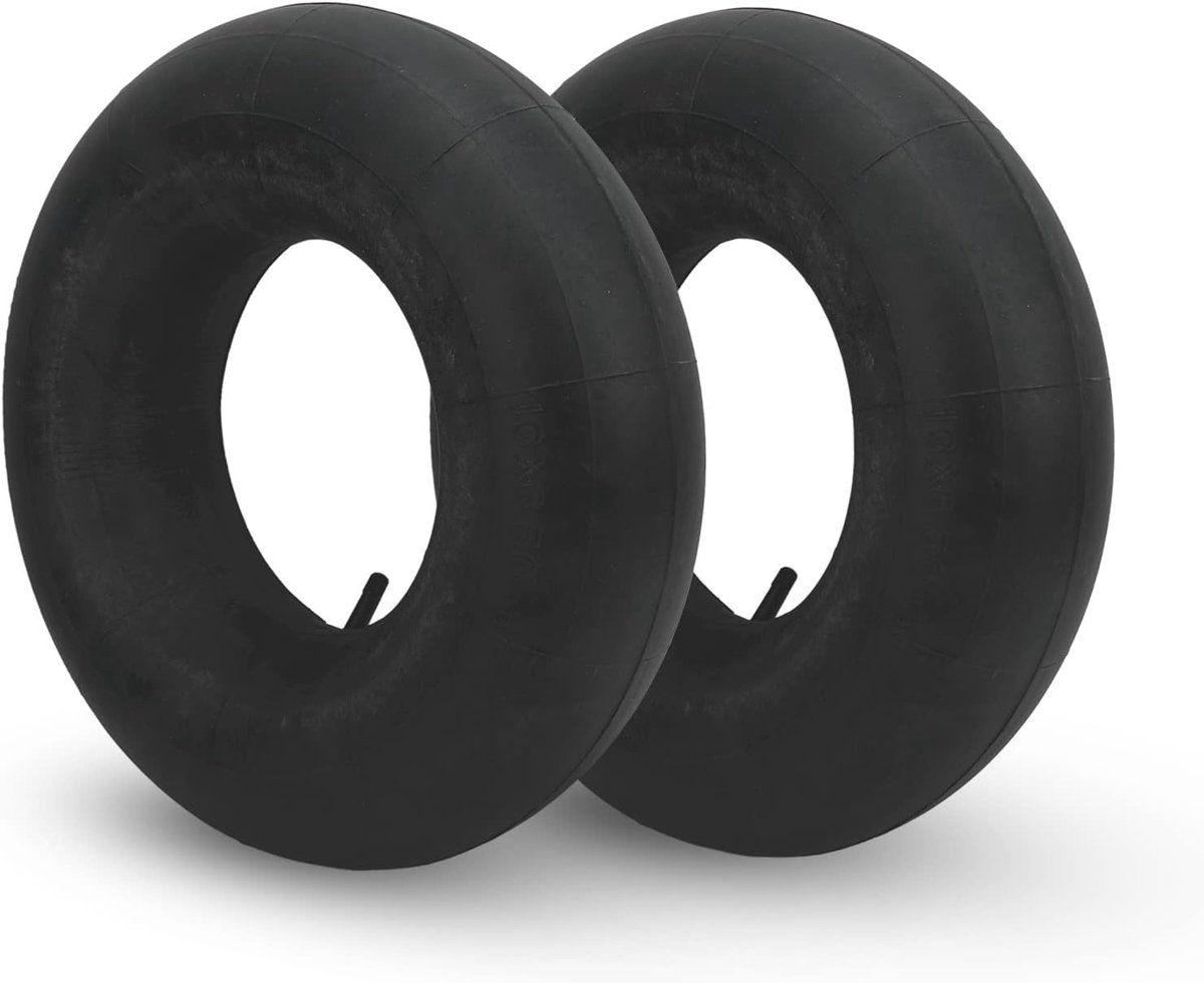 Binnenbanden 2 stuks - Vervangende binnenband - Gazononderhoud - Rechte metalen ventielsteel - 16x6.50-8 - Zwart