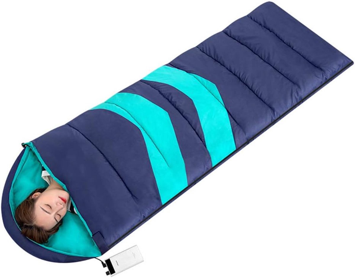 Slaapzak Volwassenen - Kampeerzak Outdoor - Buiten Overnachten - Waterafstotend Ontwerp - 190+30cm - Blauw