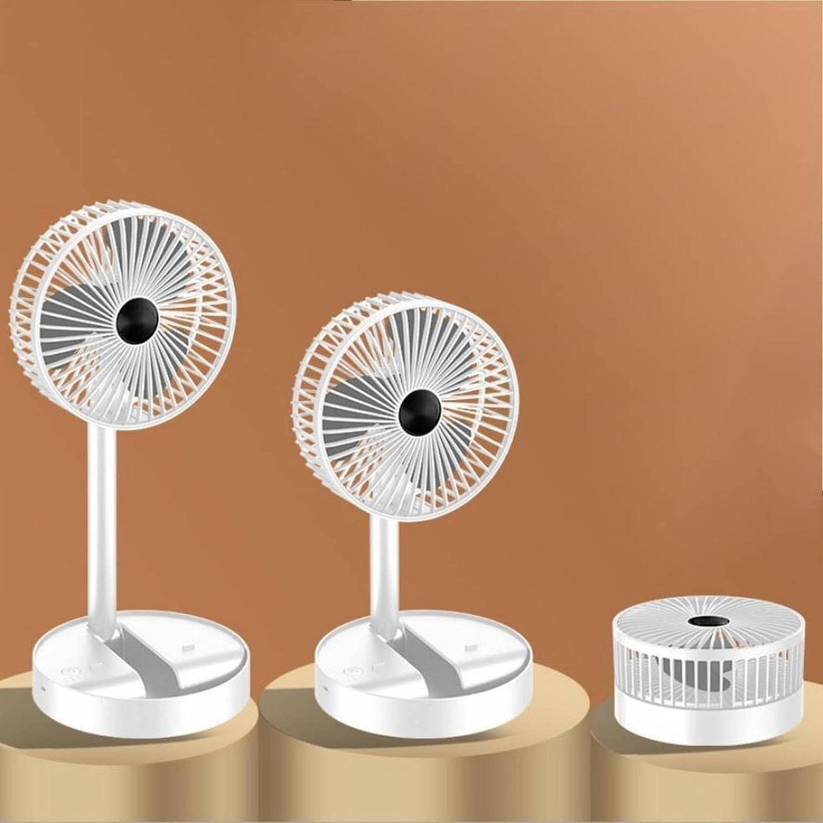 Tafelventilator - Persoonlijke ventilator - Luchtcirculatie - Inklapbaar ontwerp - 16.4 cm diameter - Wit