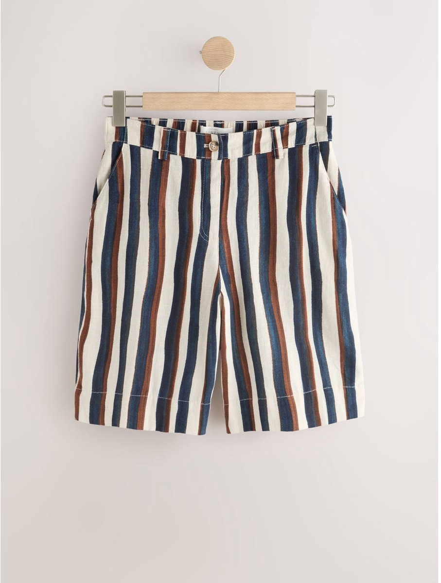 Next - Dames - Bermudashort van een linnenmix - Crème