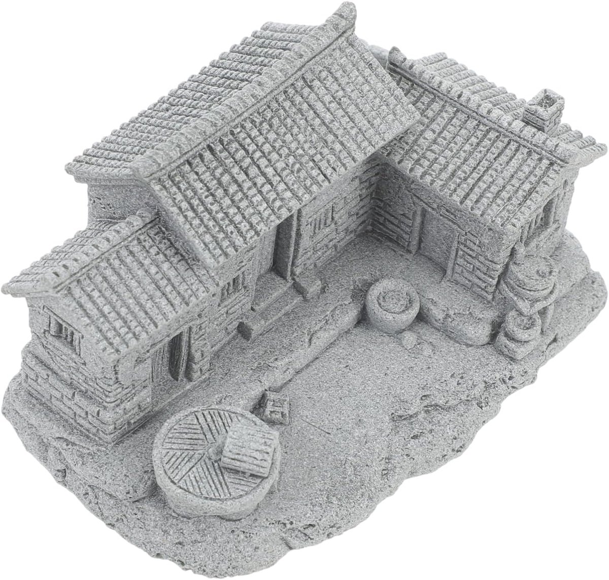 Miniatuur Huis - Landschap Ornament - Tuin Decoratie - Chinese Stijl - 9.5 x 6.4 x 5.5 cm - Grijs