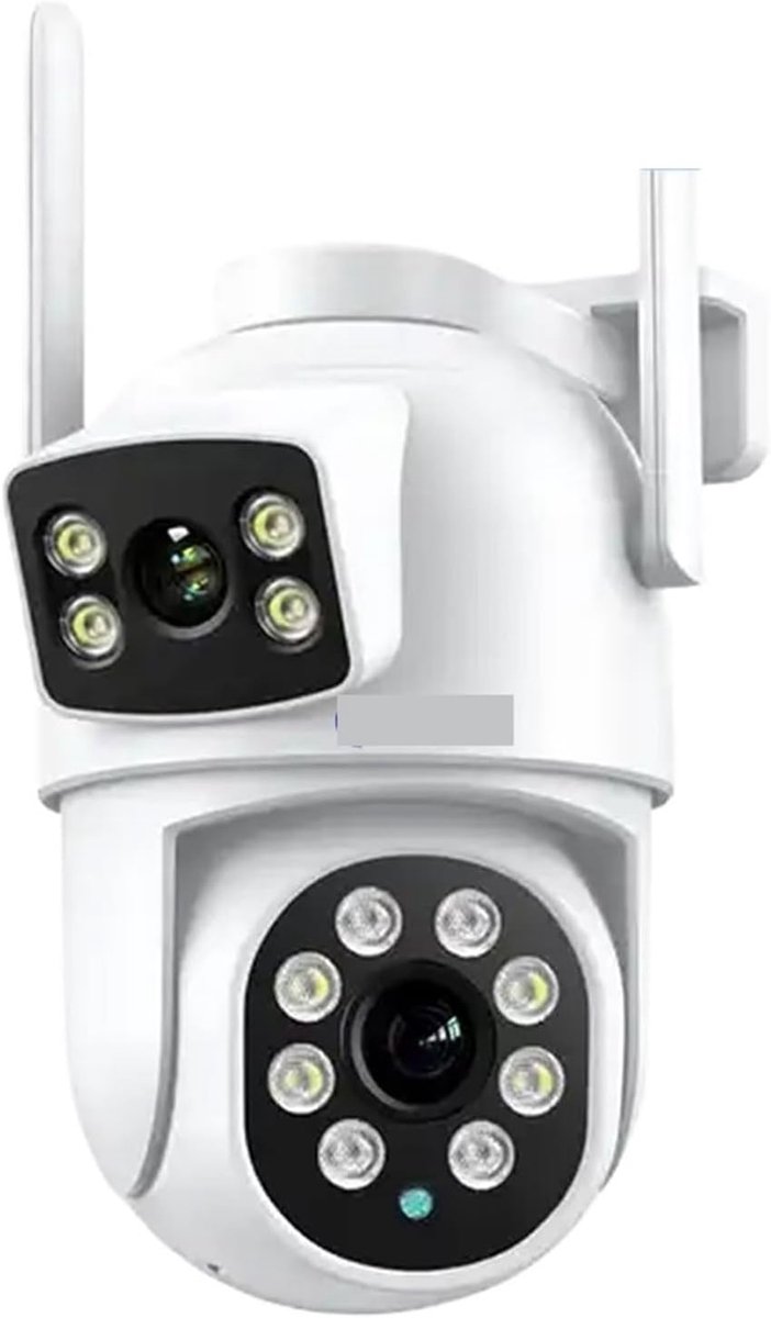 Beveiligingscamera Buiten - WiFi Camera PTZ - Huisbewaking Thuis - AI Menselijke Detectie - 8MP Dubbele Lens - Wit
