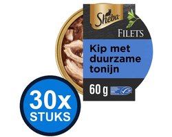 30x Sheba - Filets Kip & Tonijn - Kattenvoer Natvoer - 60g