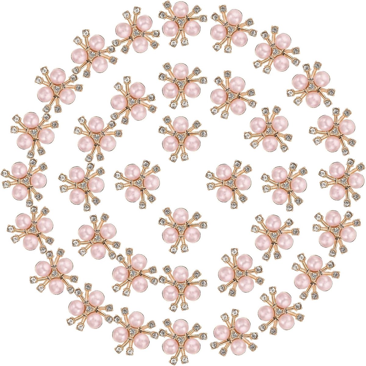 40 stuks Parel Bloemknoppen, Stras Parel Knoppen Versieringen, Roze