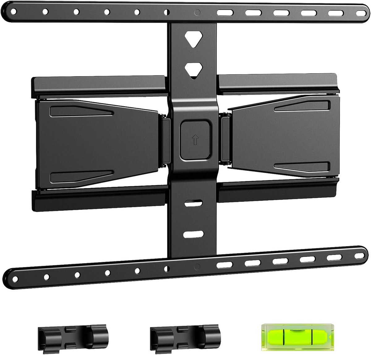 Ultradunne tv-wandbeugel, 1,96 cm dunne low-profile full motion beugel voor de meeste 43-90 inch tv's, Max VESA 600x400 mm, draagt tot 50 kg (110 lbs), geschikt voor 16/18 inch wandstijlen