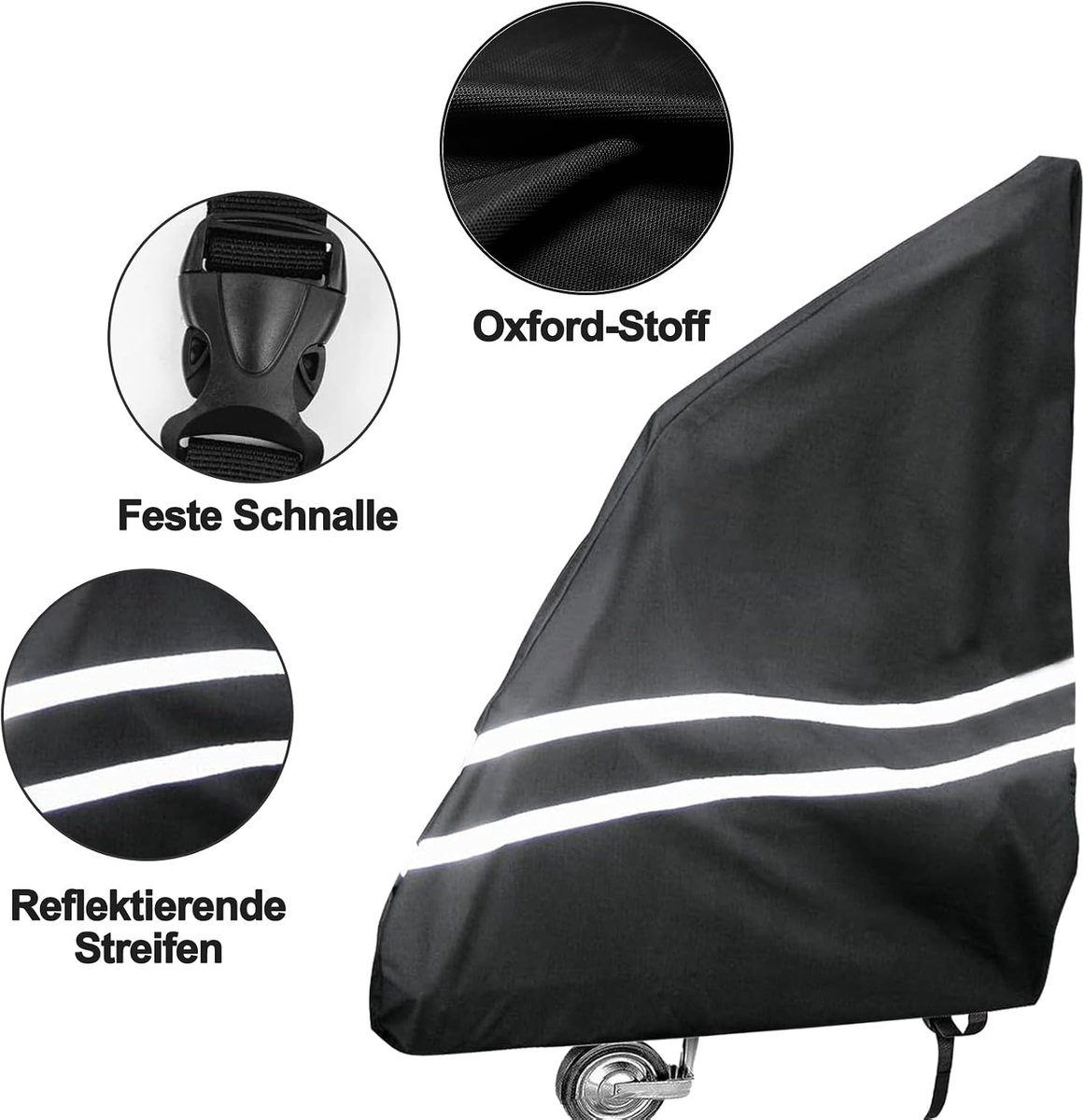 600D universele disselkap met reflecterende strepen, slijtvast, krasbestendig, waterdicht en uv-bestendig, disselafdekking voor caravans en paardenaanhangers