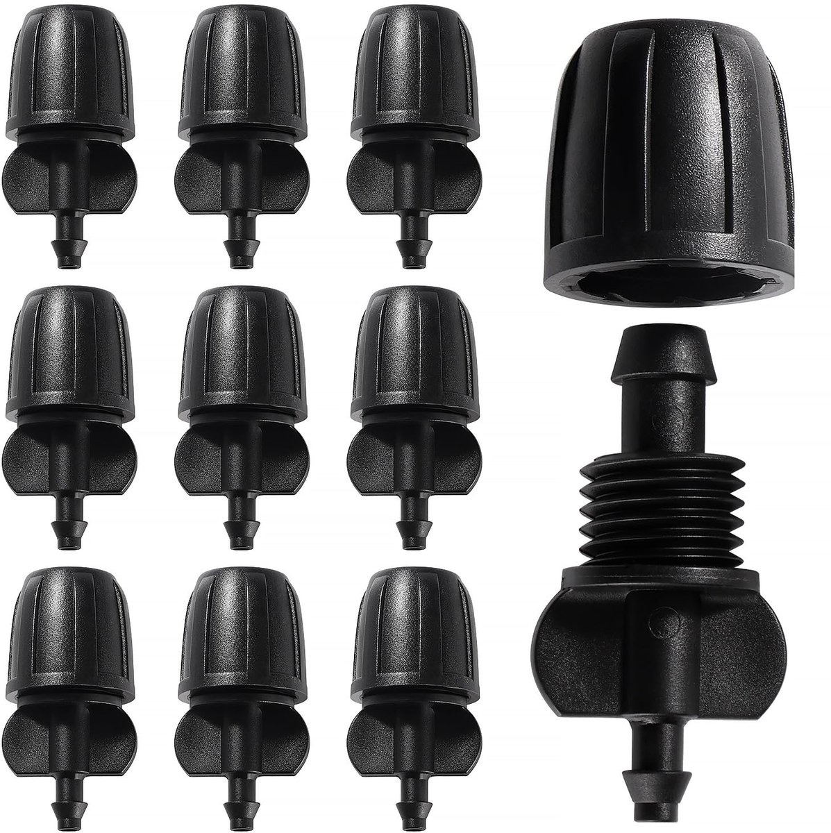 10 Stuks Druppelirrigatiefittingen, 2-Weg Anti-Drop 8/12 mm tot 4/7 mm Irrigatie Buis Fitting, Irrigatieconnector, Druppelbuisweerhaakconnector, voor Tuin, Gazon