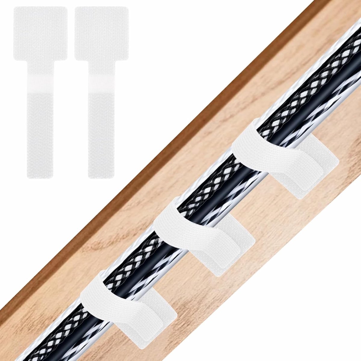 Kabelbinders, klittenband, herbruikbare klittenband-kabelbinders, klittenbandsluiting, zelfklevende kabelbanden, kabelorganizer, kabelklittenband voor thuis, kantoor