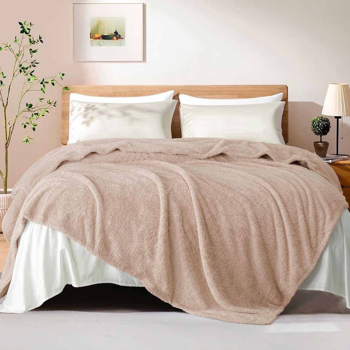 Mezcla Deken, Knuffeldeken Fleece Dekentje voor Bank, Superzachte en Warme Sofahoeslakens Woondeken, 150x200 cm, Camel | Fleecedeken voor bank en bed, woondeken als bedsprei, zacht en licht voor de zomer, camel