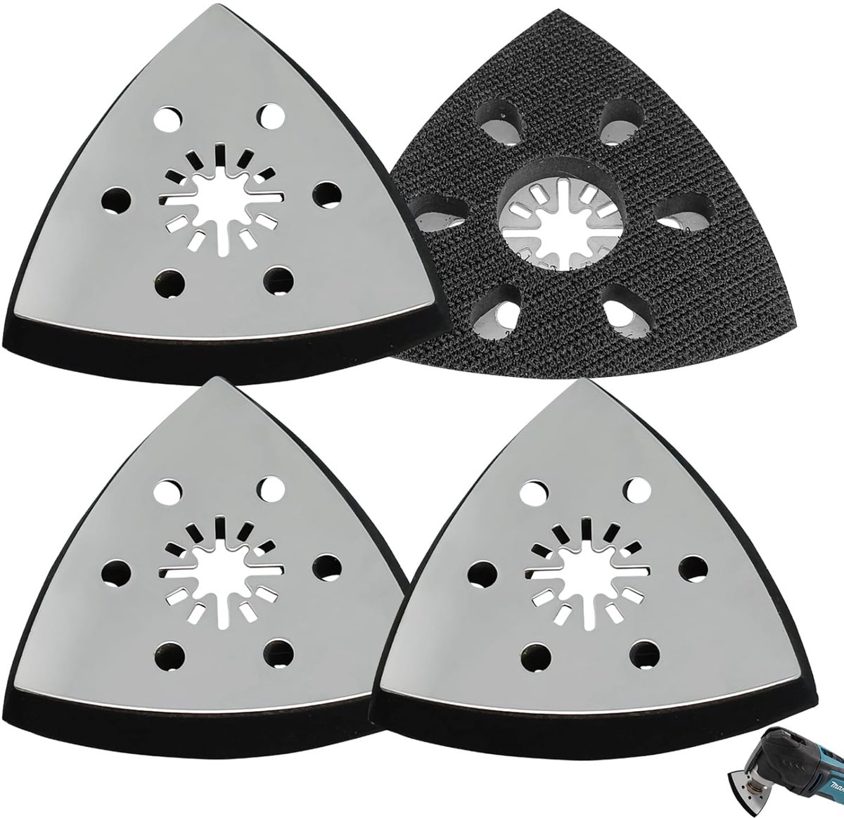 4 stuks driehoekige schuurmachines 90 mm voor hout en metaal | Accessoires voor tri-schuurmachines